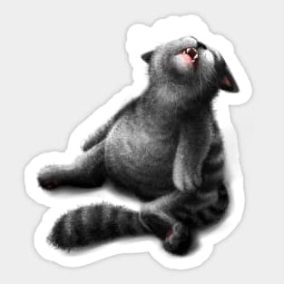 crazy black cat Sticker